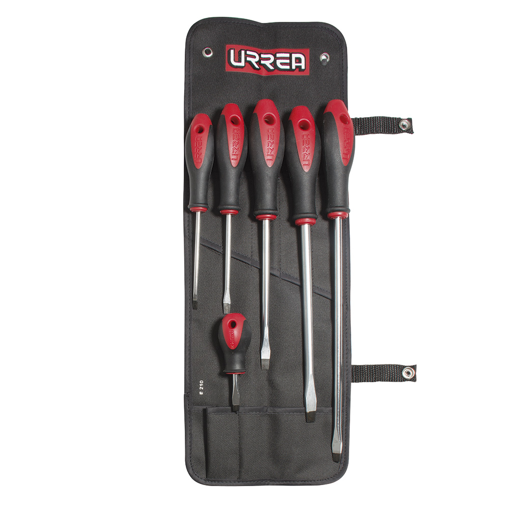 Juego de destornilladores con mango bimaterial combinados, 6 piezas en estuche