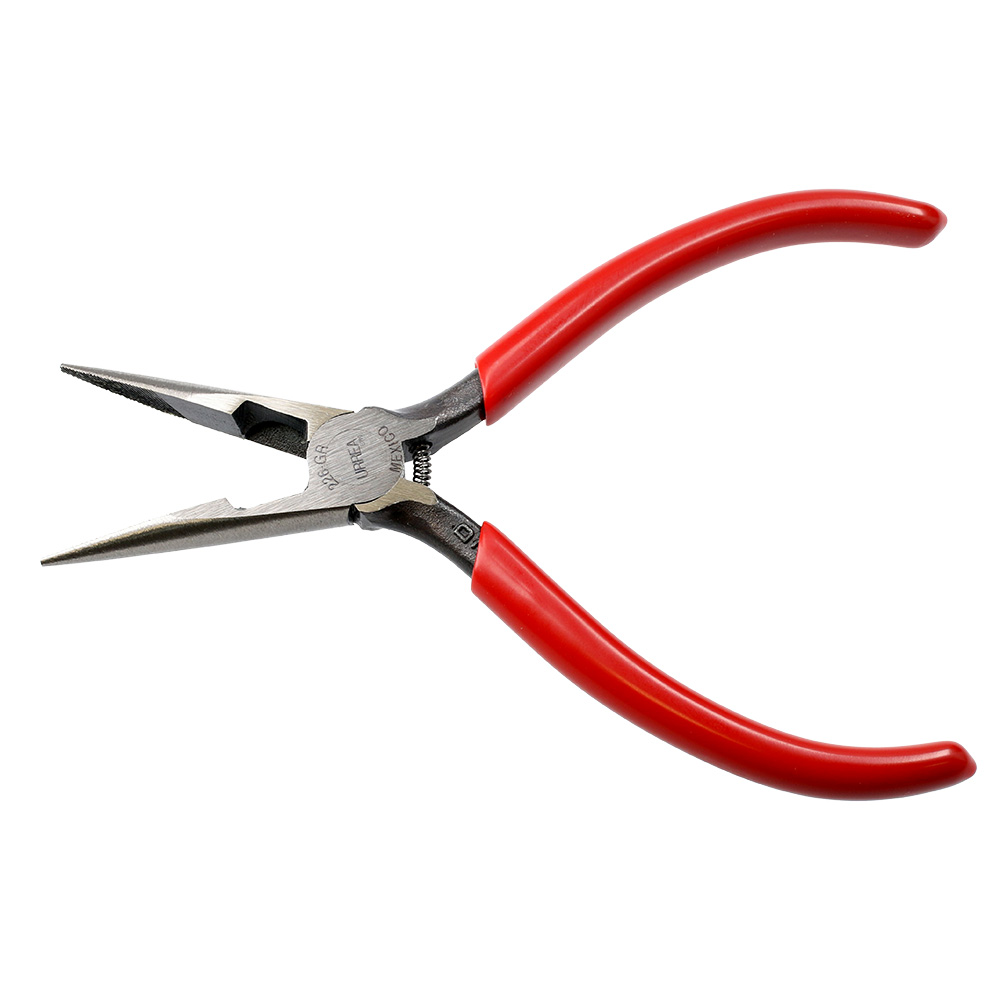 Pinza para electricista con mango rubber grip con punta larga y resorte corte lat 6-5/8"