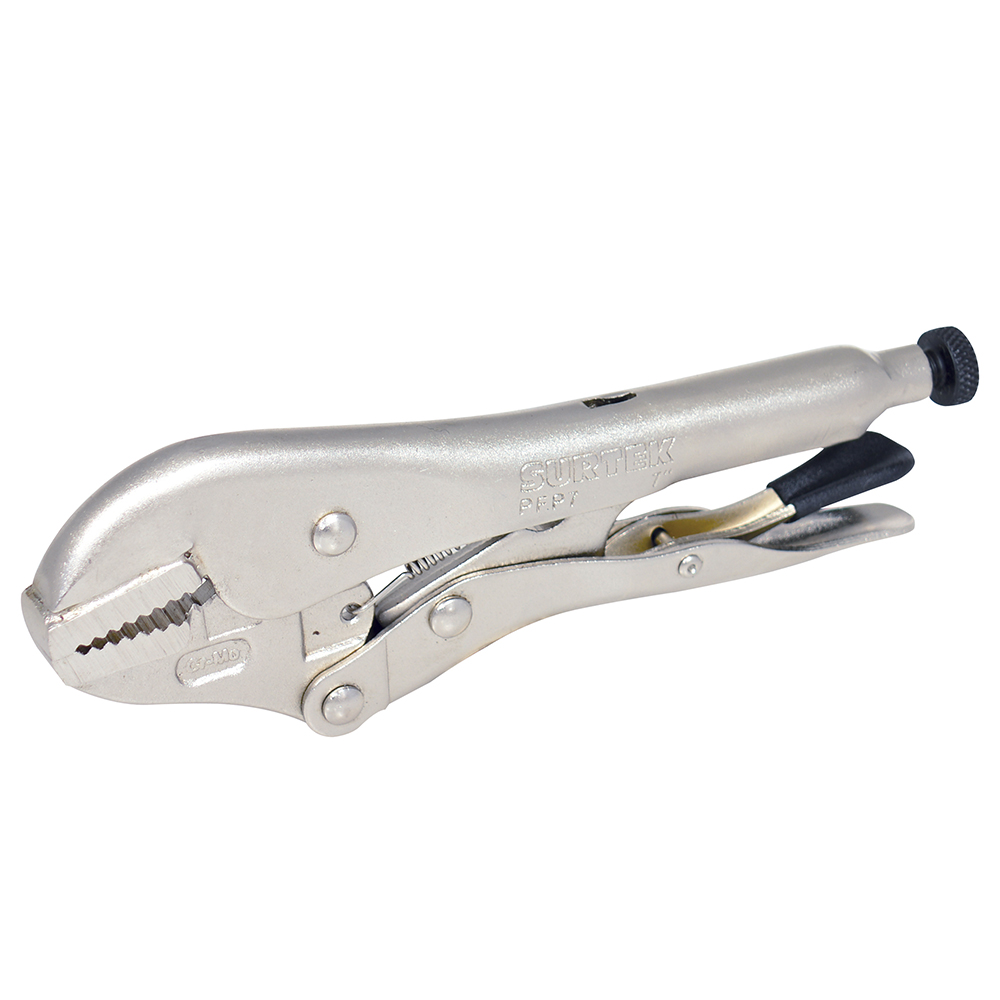 Pinza de presión cromada quijada recta de 7"