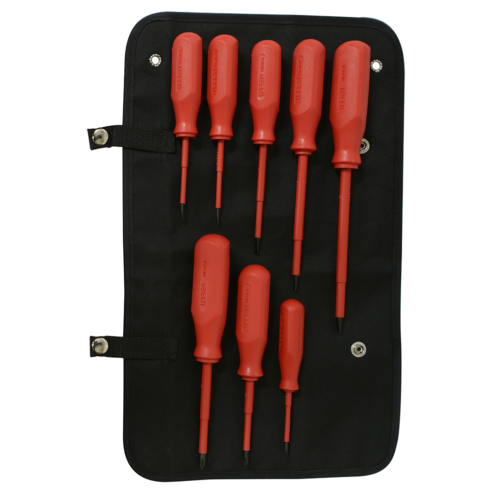 Juego de destornilladores rojos 1000 V combinados, 8 piezas