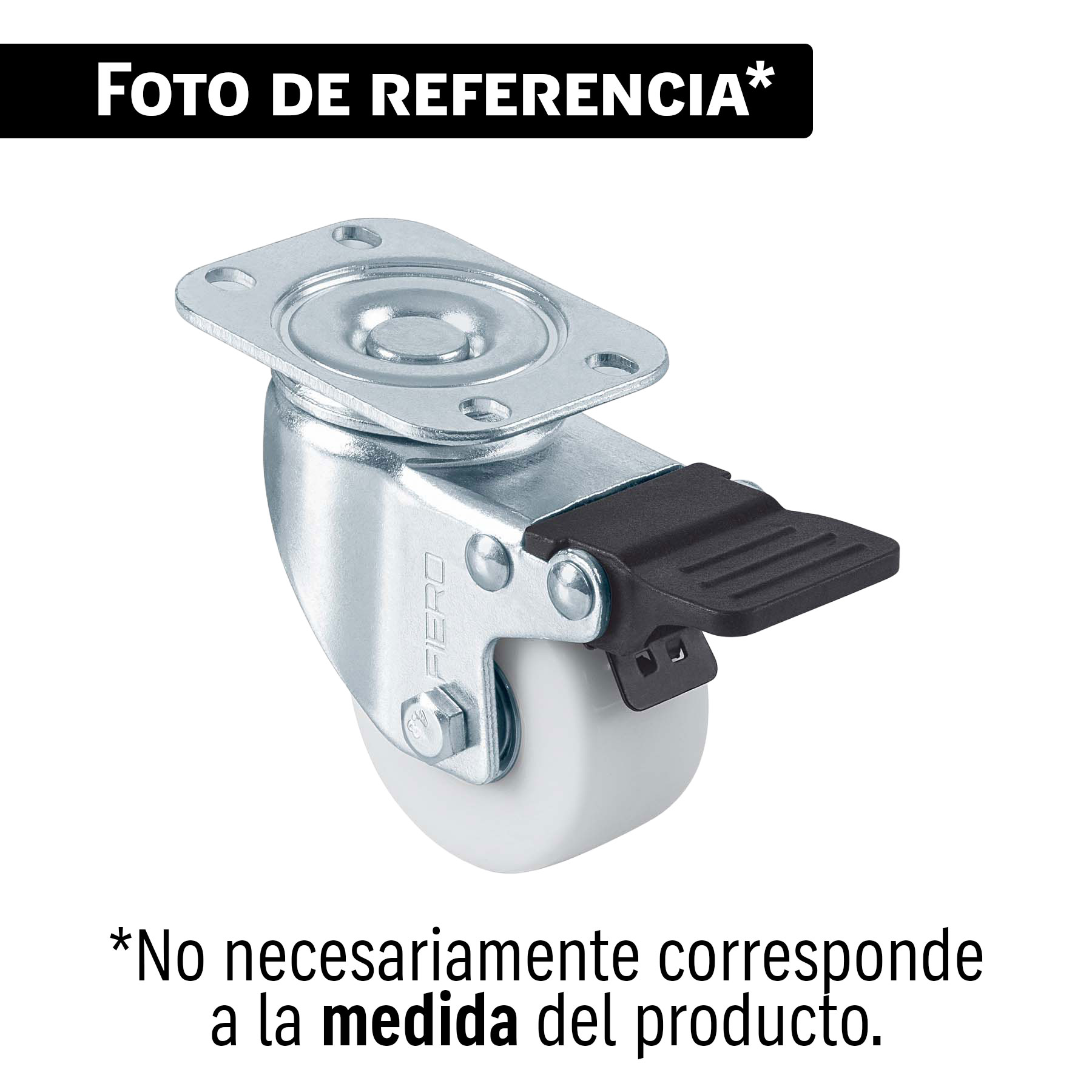 Rodaja de polietileno 3' placa giratoria, con freno, balero