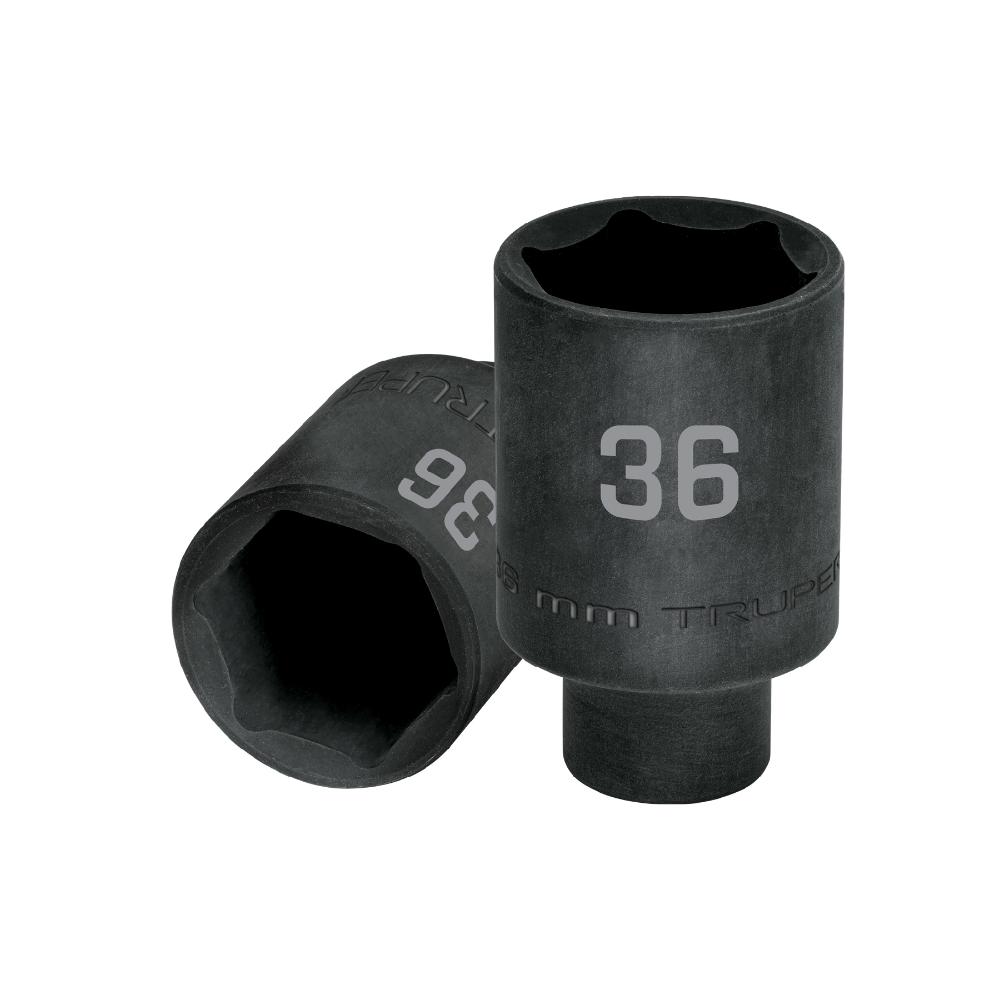 Dado largo impacto de 36 mm, 6 puntas, cuadro 1/2', TRUPER