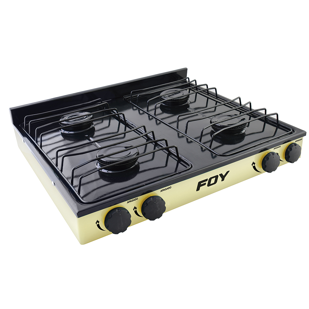 Estufa de gas 4 quemadores color beige