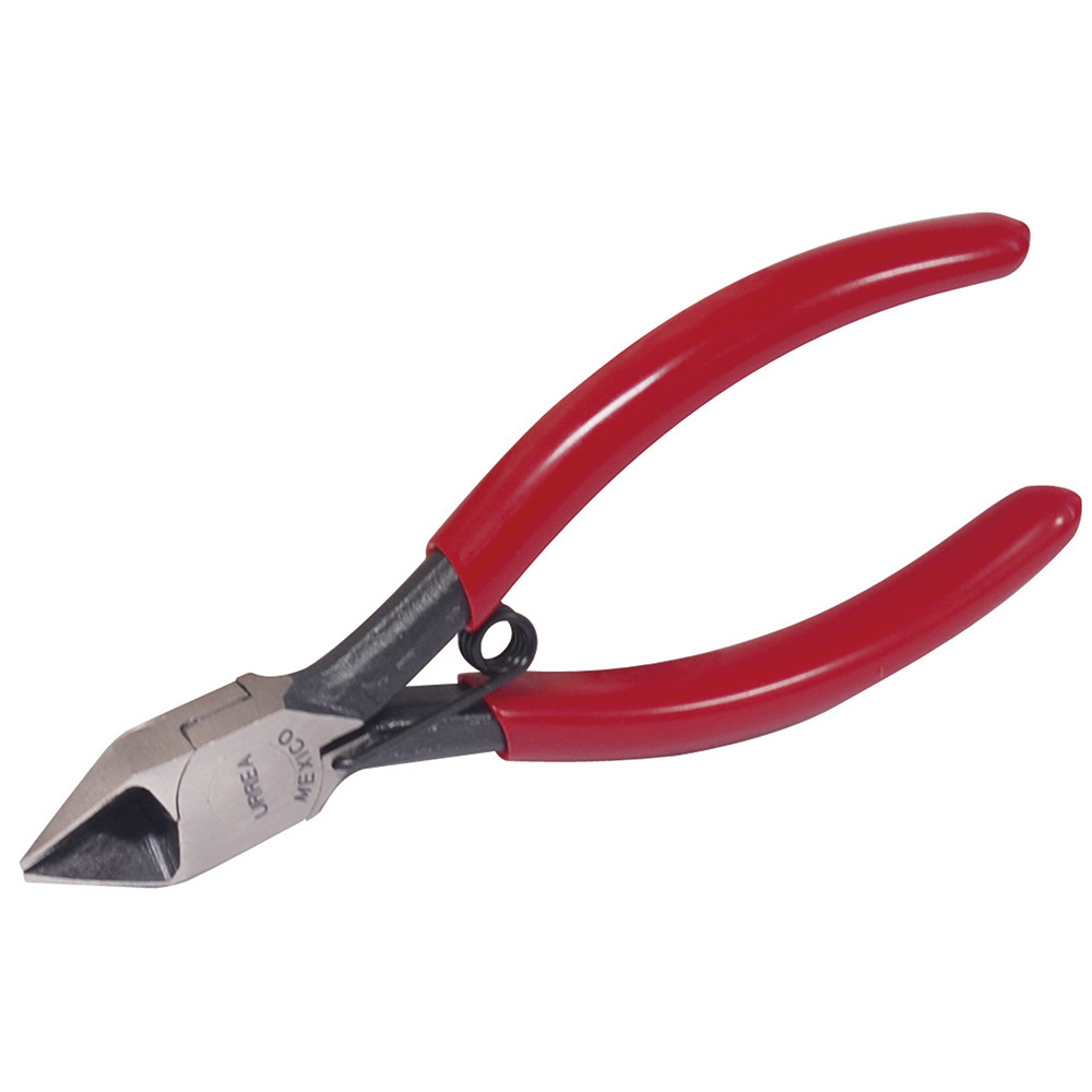 Pinza para electricista con mango rubber grip con resorte corte al ras de 4-3/16"