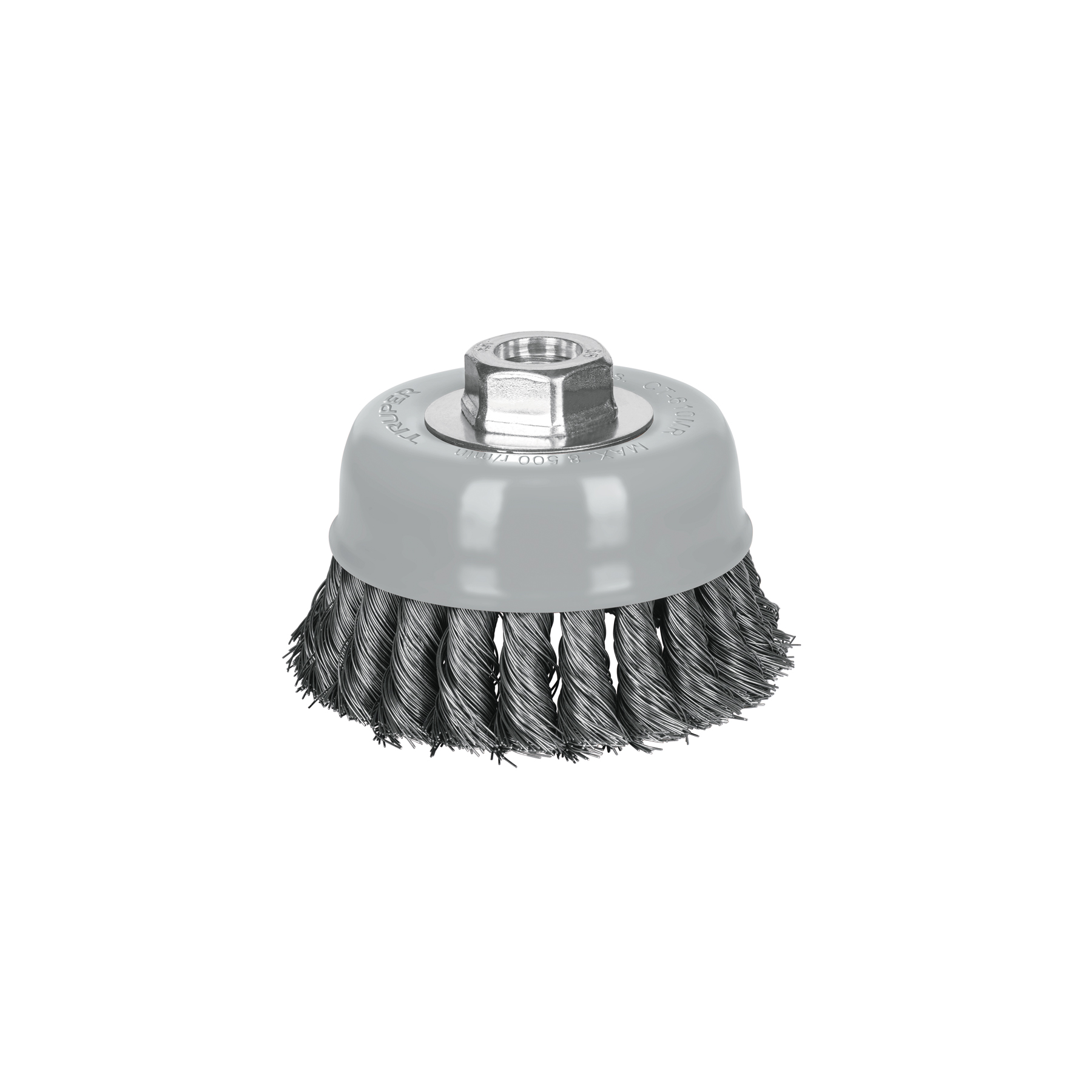 Carda copa 4' alambre trenzado fino, Multi-rosca, TRUPER
