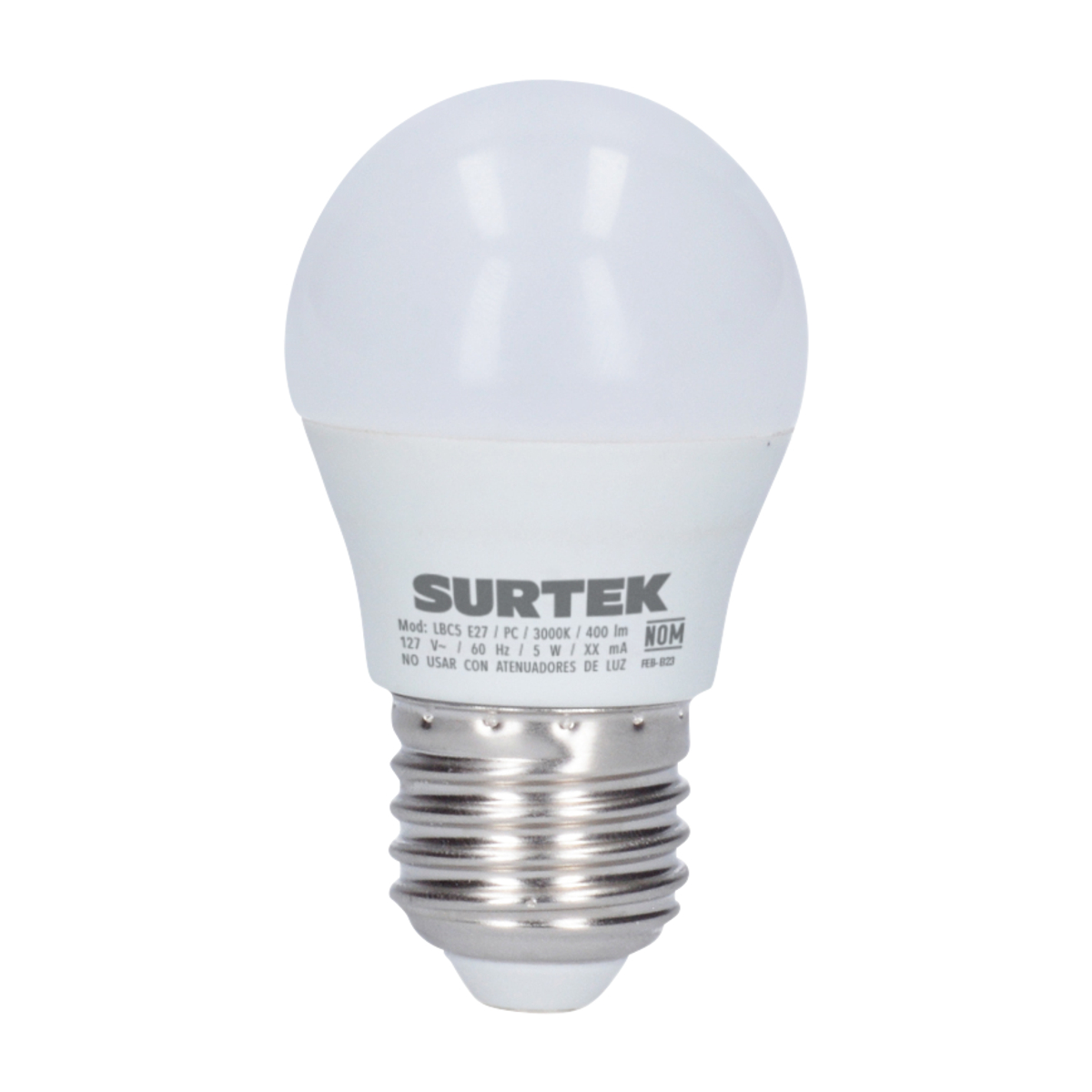 Lámpara de LED tipo bulbo A19, 5 W luz cálida