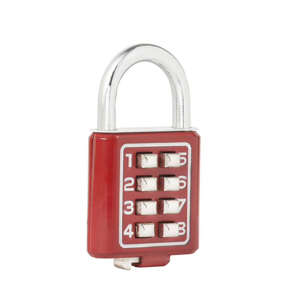 Candado de combinación, rojo, 40 mm