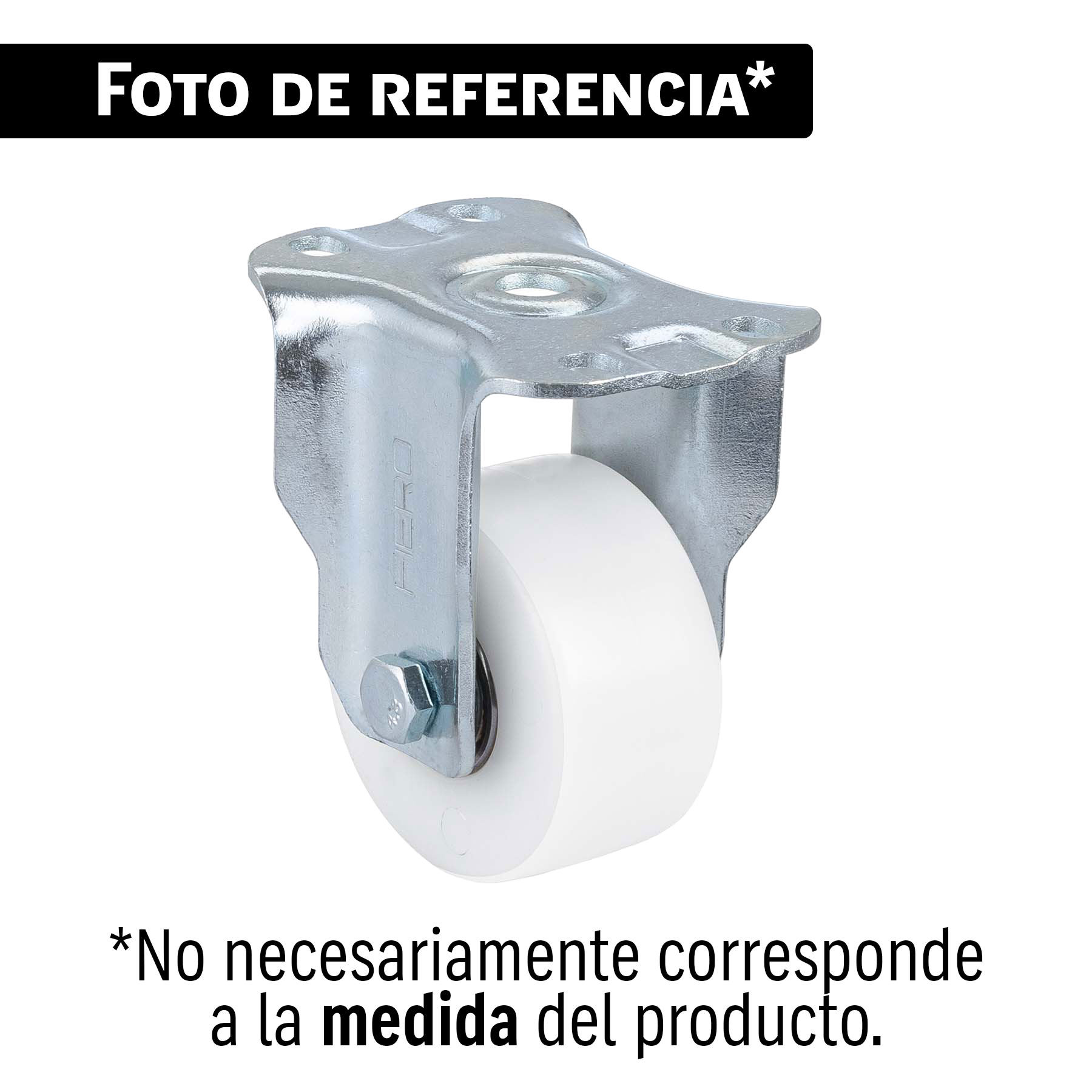 Rodaja de polietileno 3' placa fija con balero, FIERO