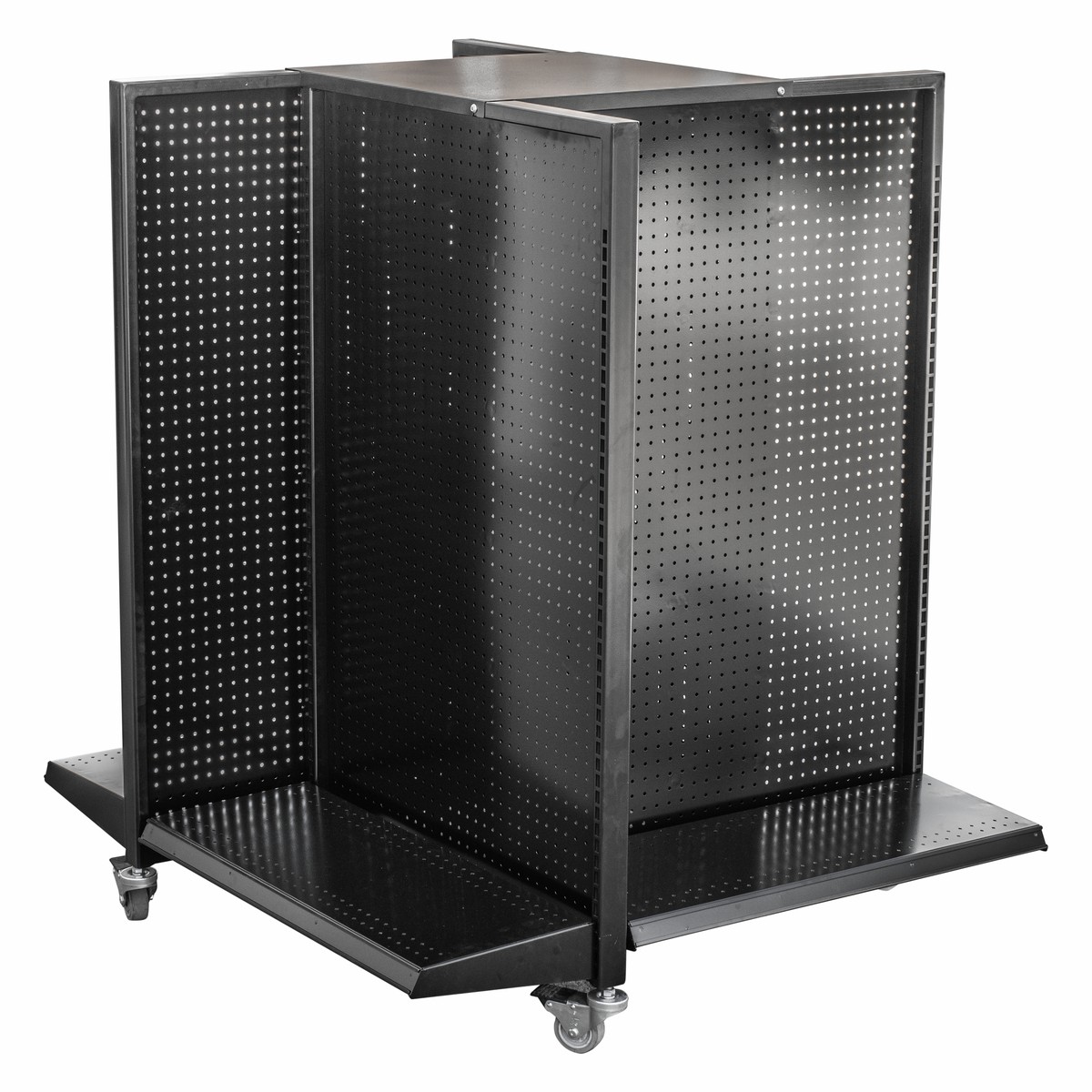 Góndola modular panel metálico con 4 caras 124 x 124 x 142 cm