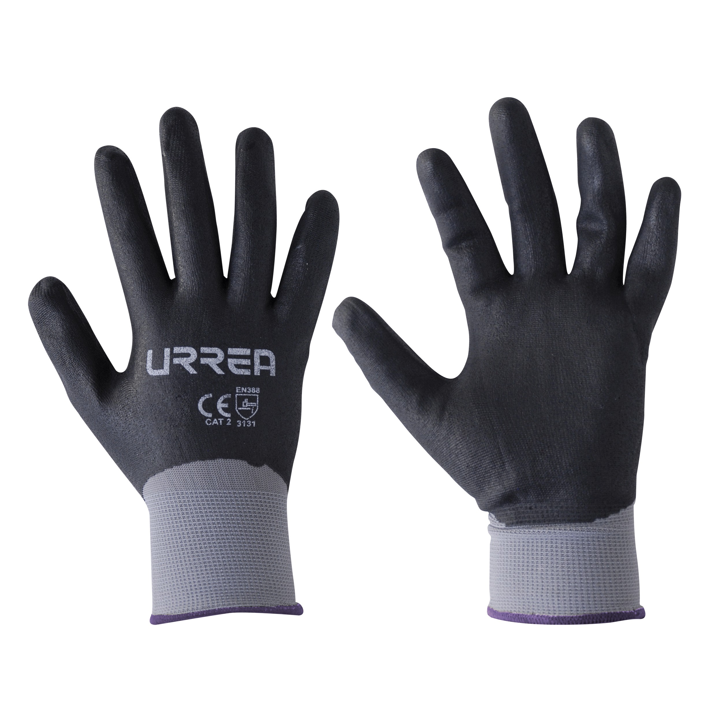 Guantes de nailon con recubrimiento de nitrilo espumoso G