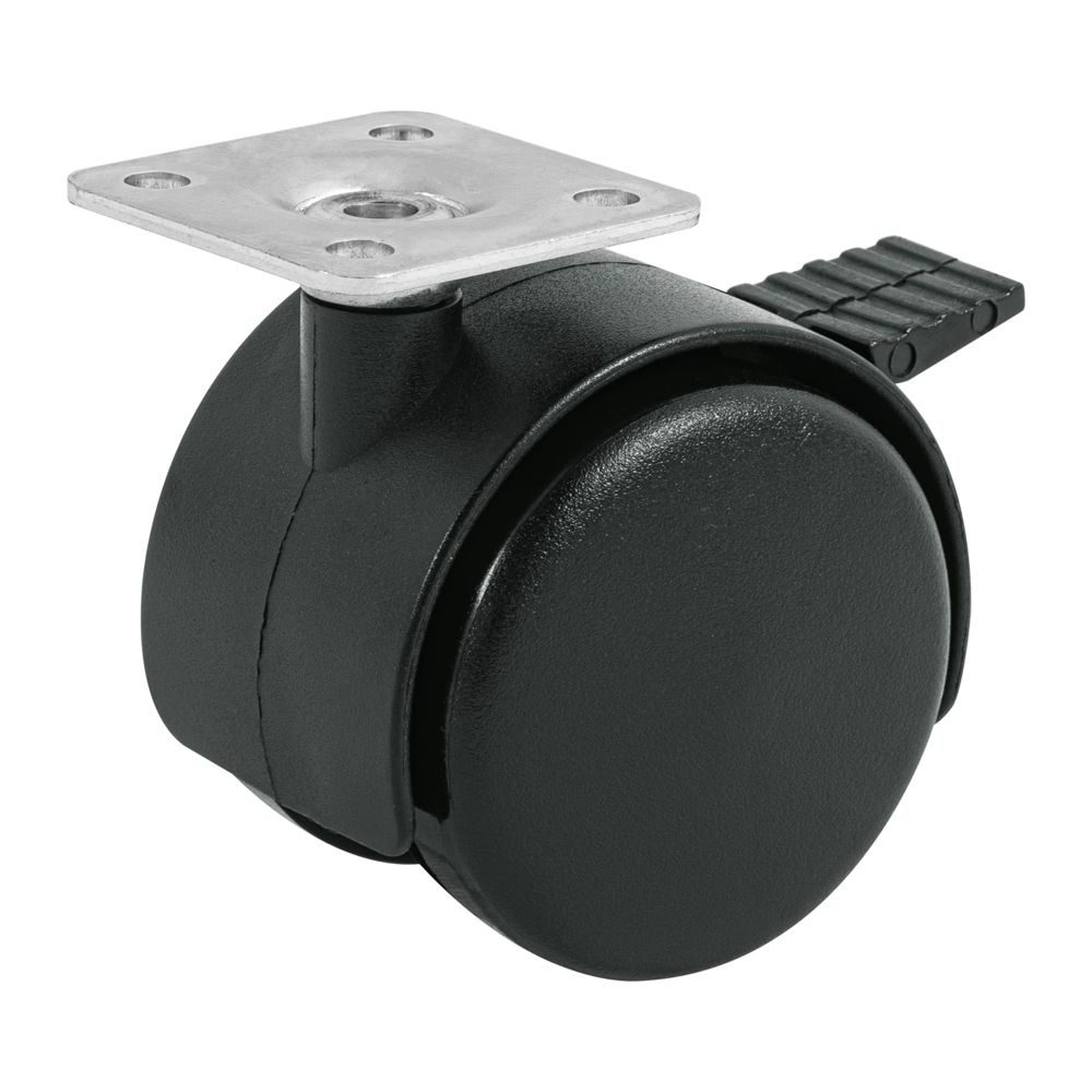 Rodaja tipo yoyo de 50 mm con placa, con freno, FIERO