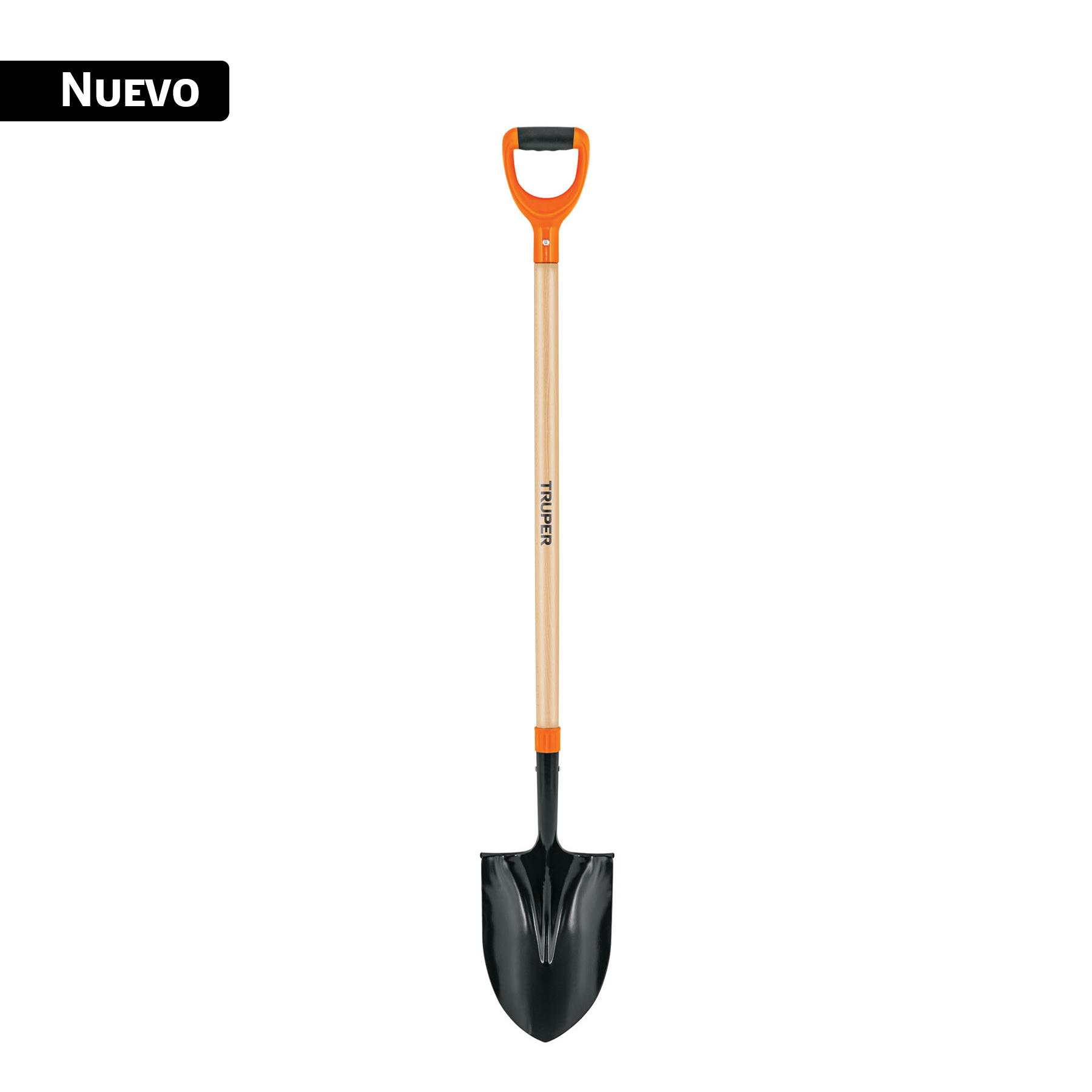 Pala redonda T-2000, puño 'Y', mango 36', TRUPER