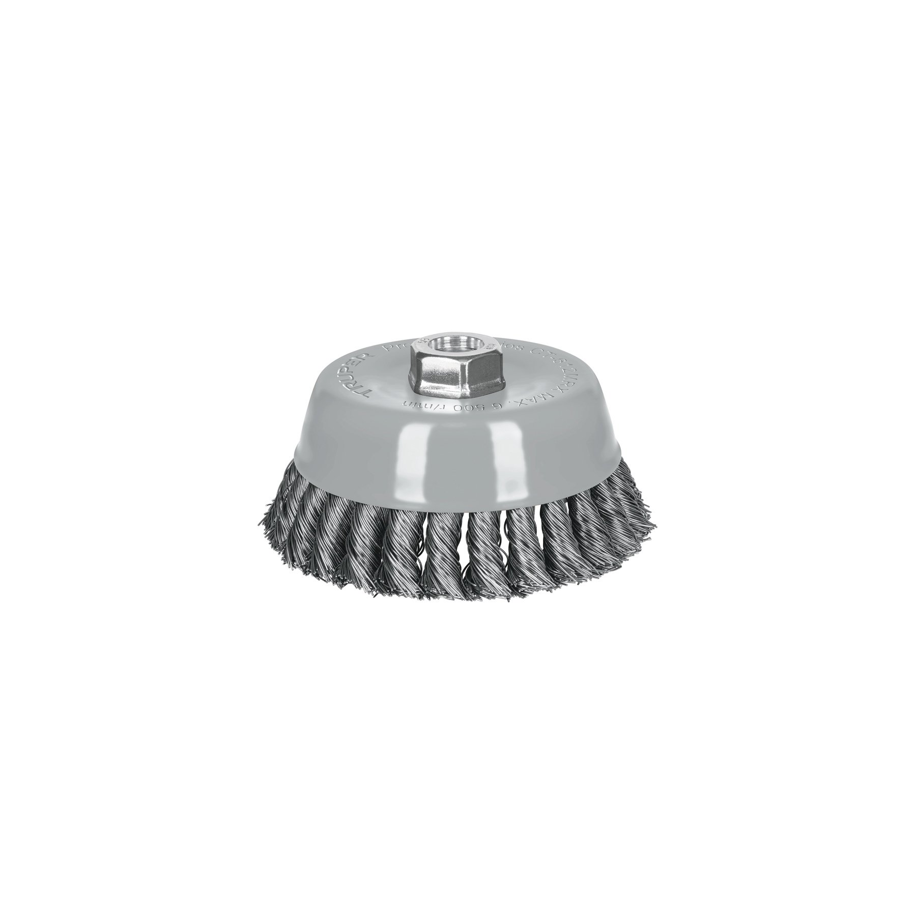 Carda copa 5' alambre trenzado grueso, Multi-rosca, TRUPER