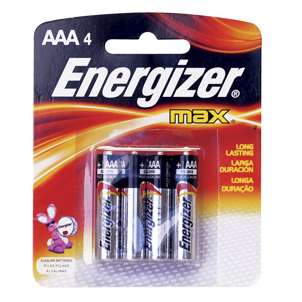 Pila alcalina Energizer "AAA", 4 piezas