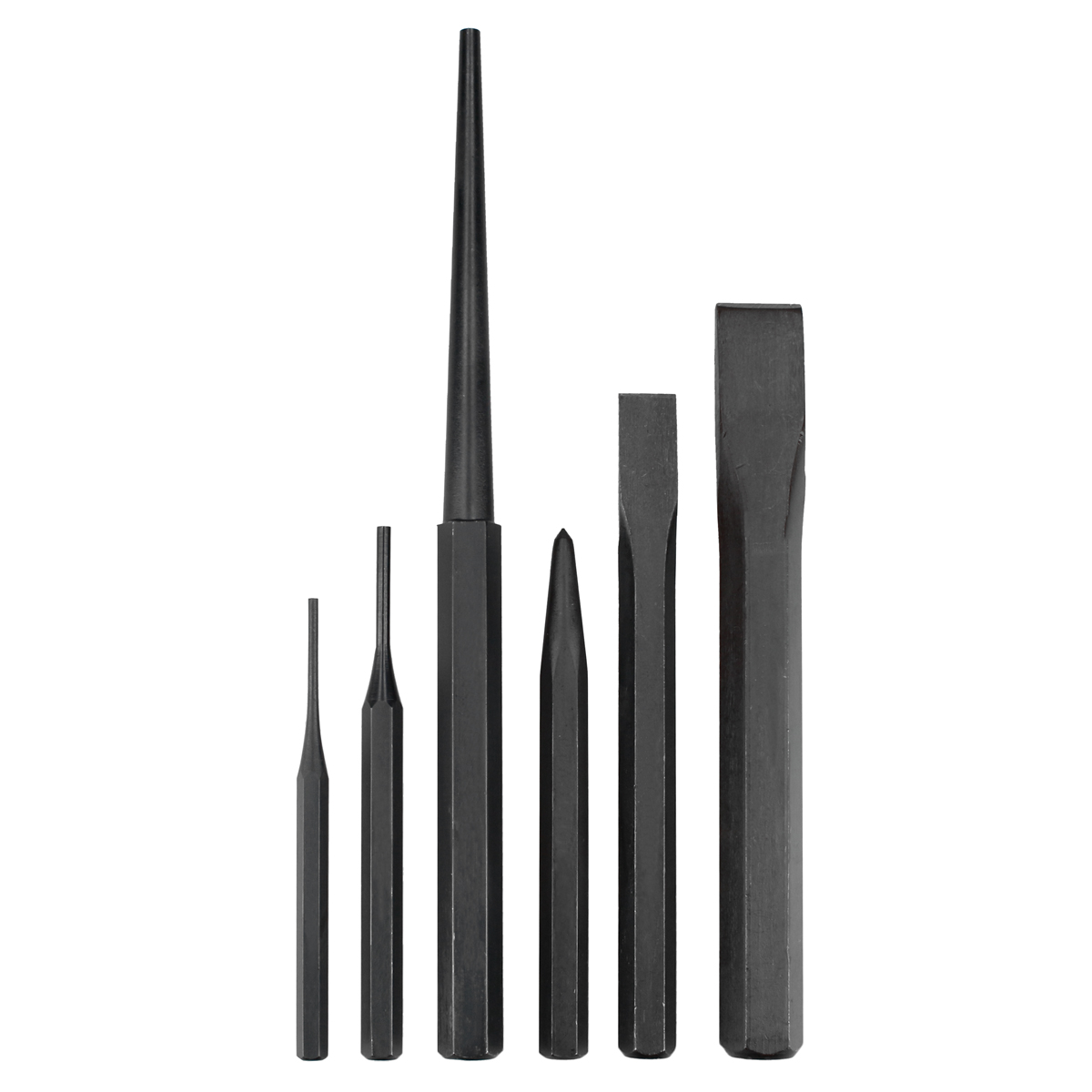 Juego de punzones, puntos, cinceles y botadores, 12 piezas