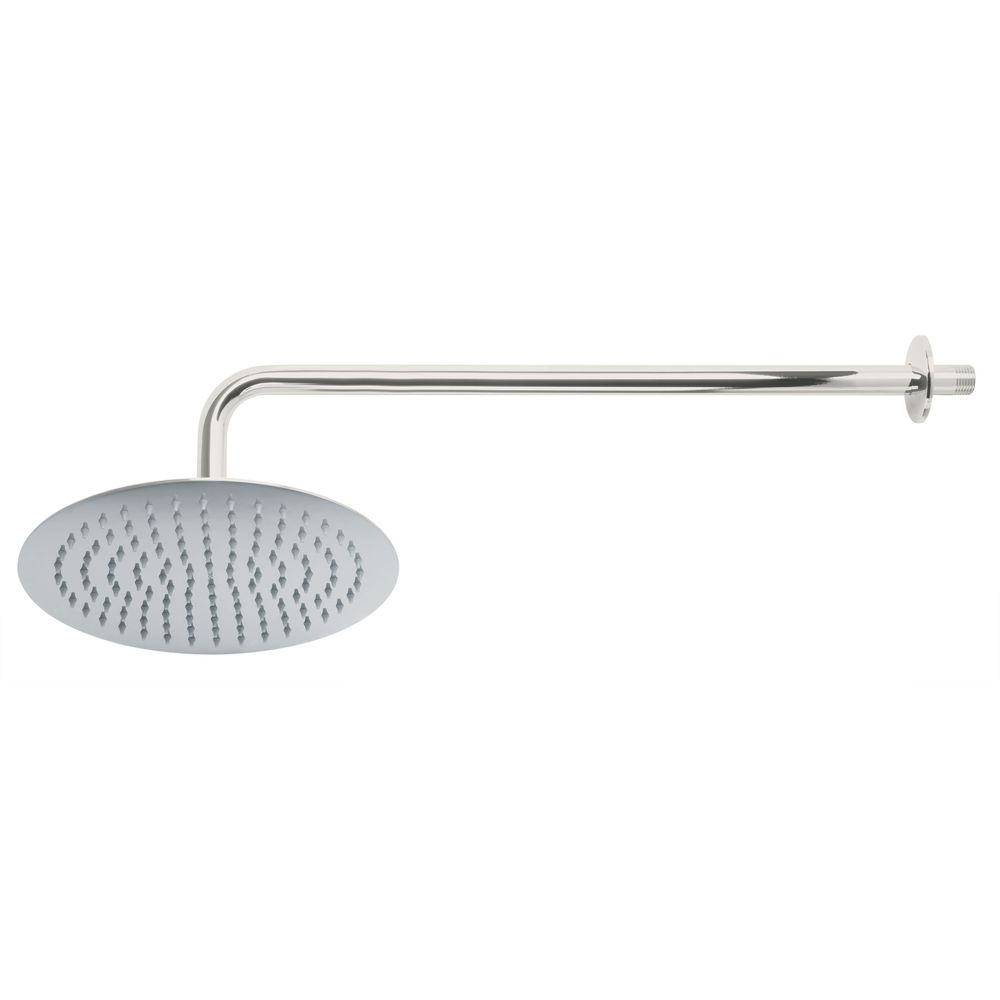 Regadera plato redondo 10' con brazo, cromo, FOSET RIVIERA