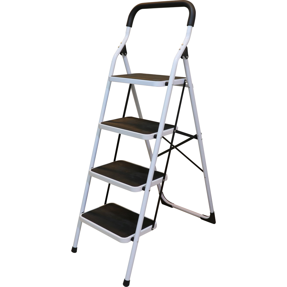 Escalera plegables tipo taburete de acero con 4 peldaños