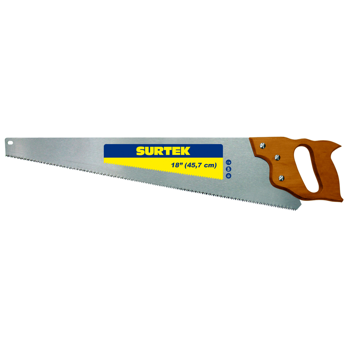 Serrucho triple filo con mango de madera de 18"