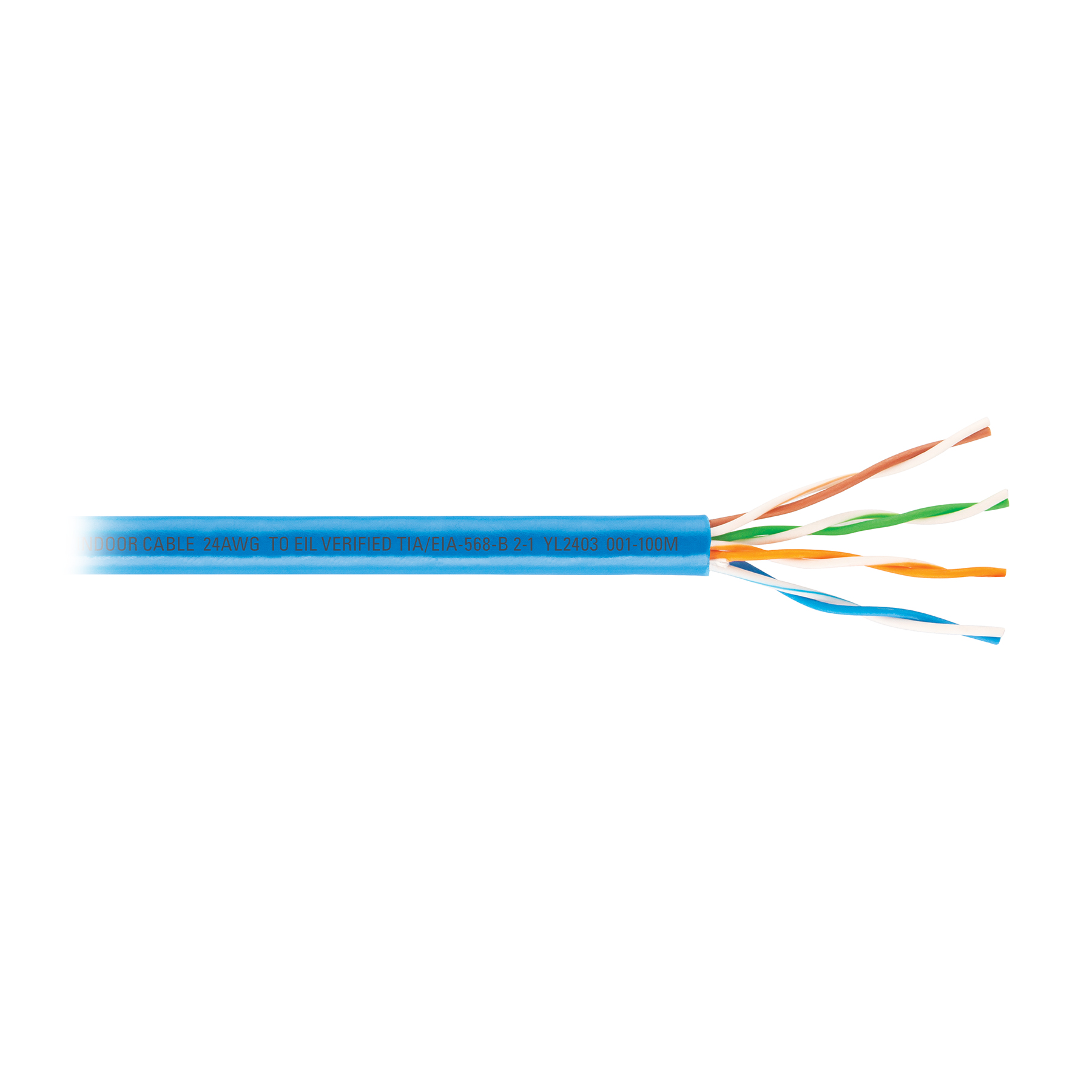 Metro de cable UTP CAT5E, Bobina de 100m, azul, VOLTECK