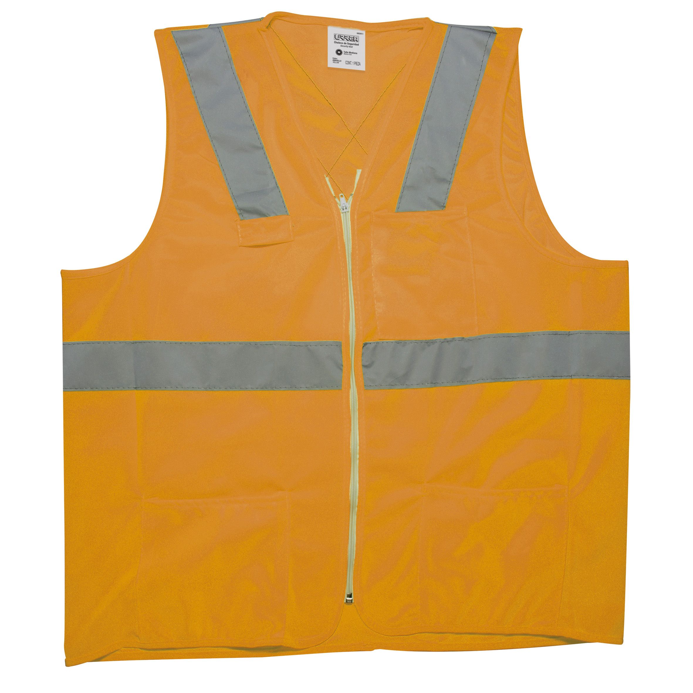 Chaleco de seguridad cerrado de alta visibilidad naranja M