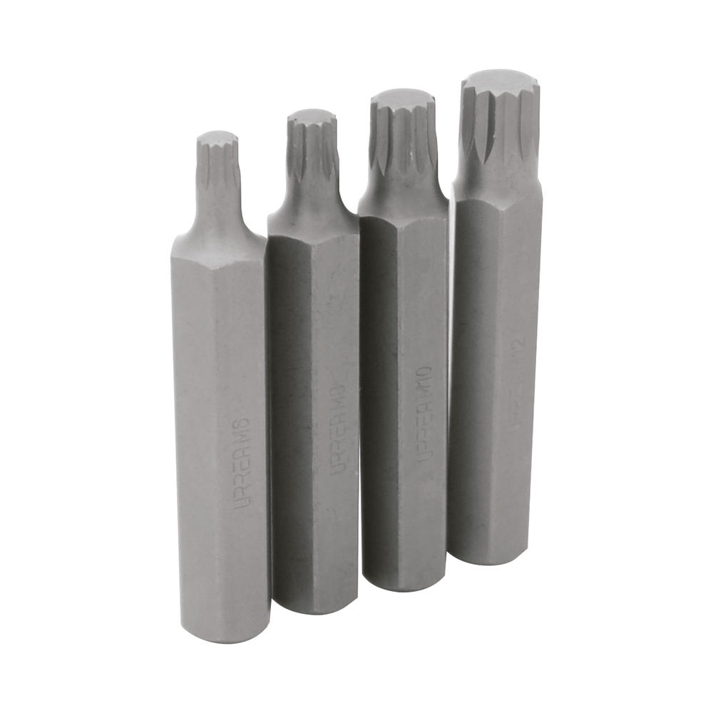 Juego de puntas bristol hexágono de 1/2", 4 piezas en blíster