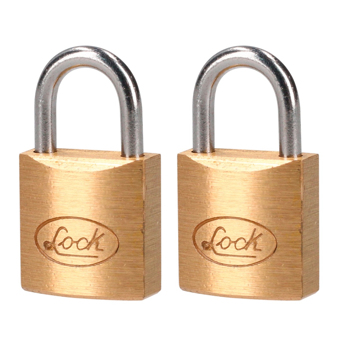 Juego de candados de latón cortos 20 mm, llave estándar, 2 piezas
