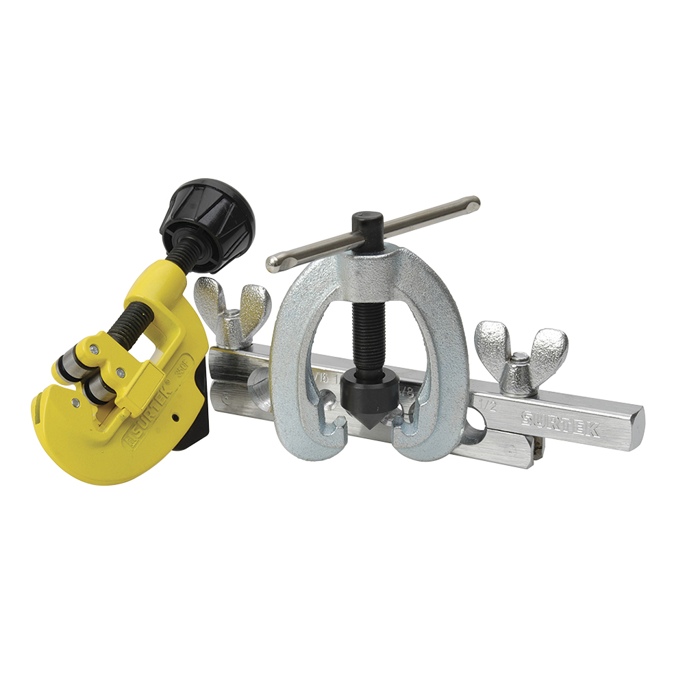Juego de avellanador, cortatubos y prensa ajustable de 3/16" a 5/8", 3 piezas