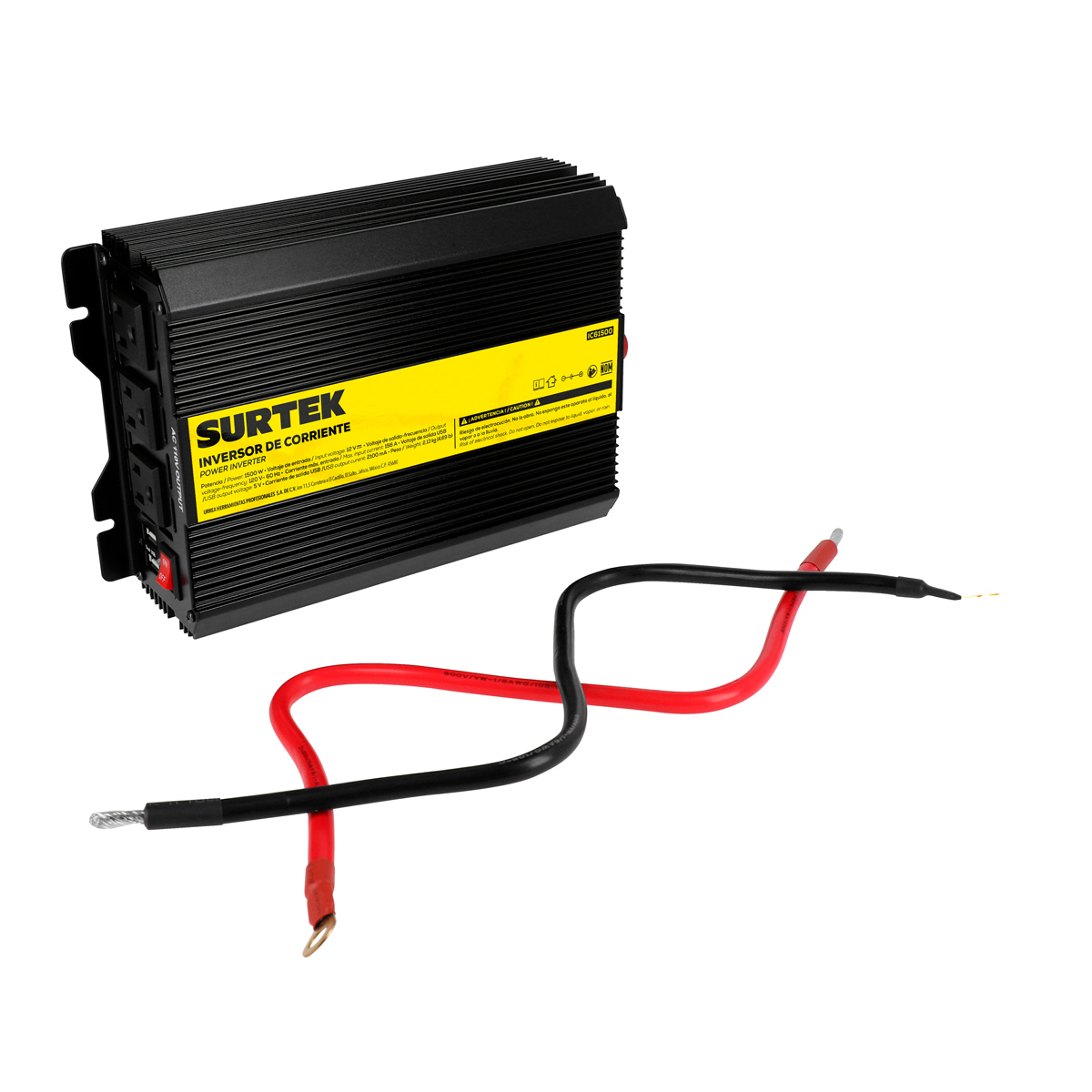Inversor de corriente 12 V DC - 120 V AC, 1500 W