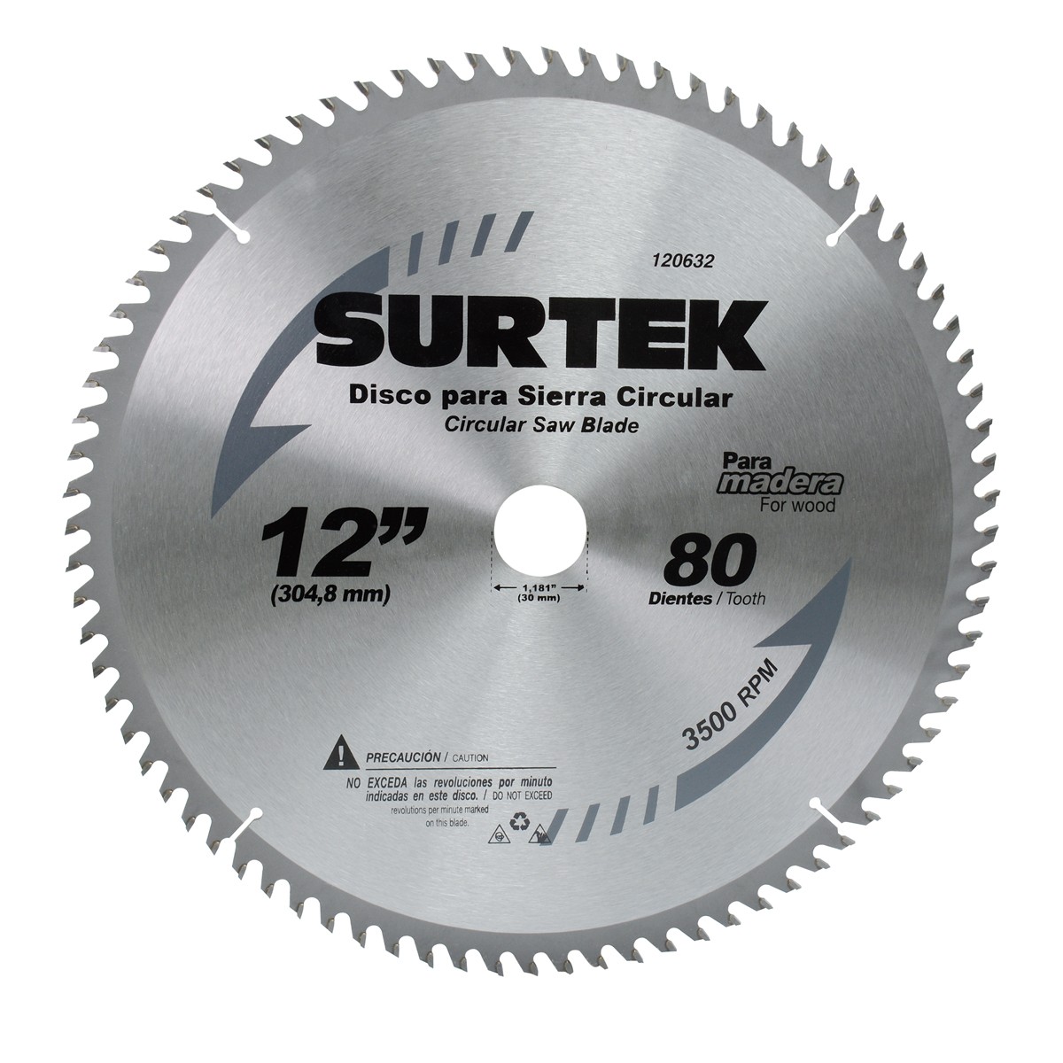 Disco para sierra circular para corte madera 60 dientes, 7-1/4"