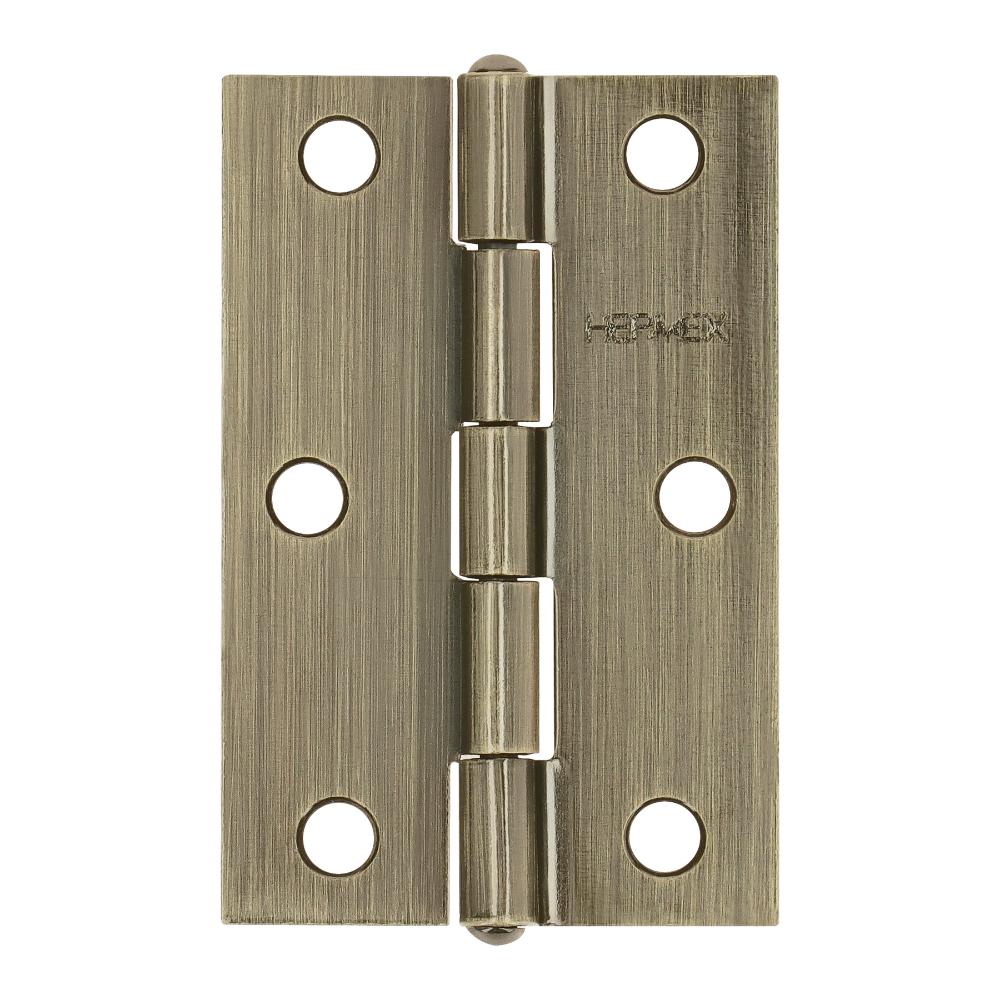 Bisagra rectangular 2-1/2 x 1-5/8', latón antiguo, HERMEX