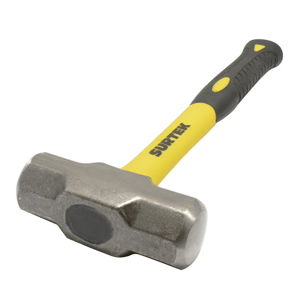 Marro octagonal cabeza forjada con mango corto de fibra de vidrio 12", 2 lb