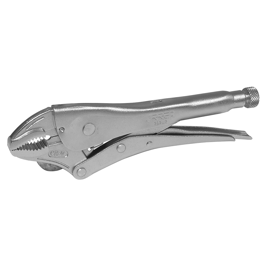 Pinza de presión cromada quijada curva con corta alambre de 5"