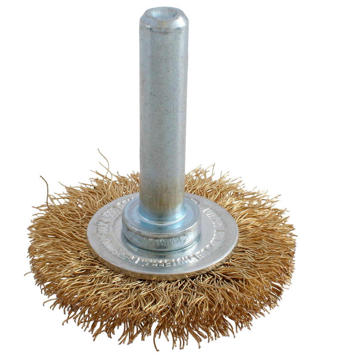 Carda circular ondulada alambre delgado 4" x 0.30 mm con zanco 1/4"
