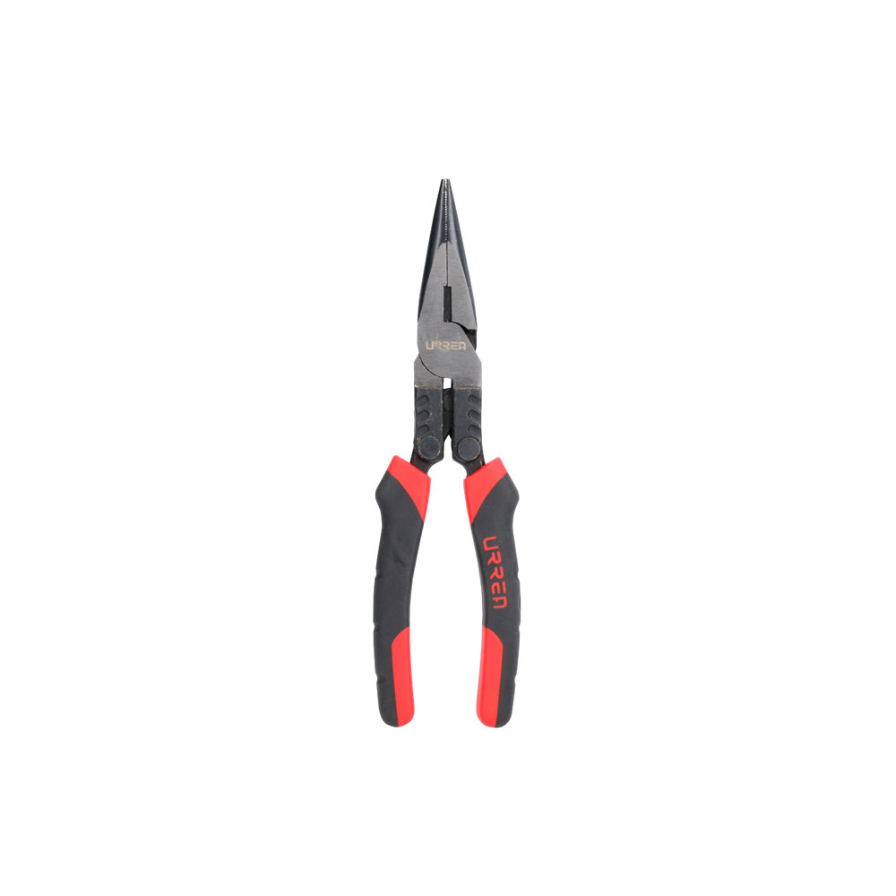 Pinza para electricista con mango bimaterial palanca compuesta punta larga de 8"