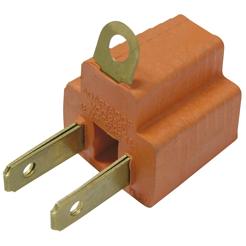 Adaptador clavija de aterrizado a polarizado PVC