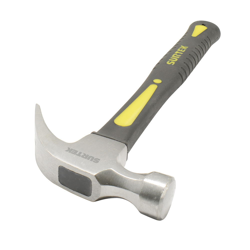 Martillo de uña curva con mango de fibra de vidrio 14", 16 oz