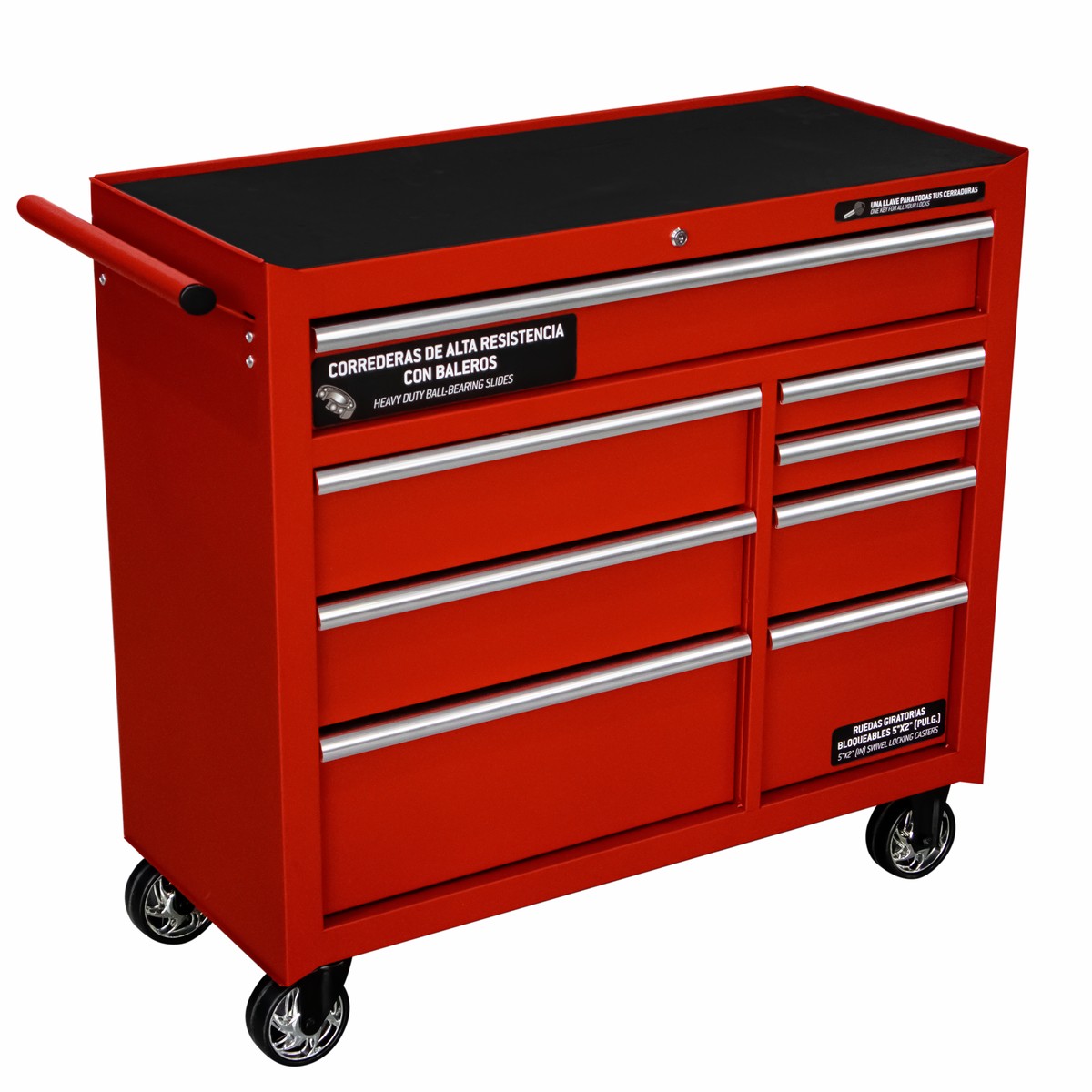 Gabinete móvil 11 gavetas color rojo serie P 41"