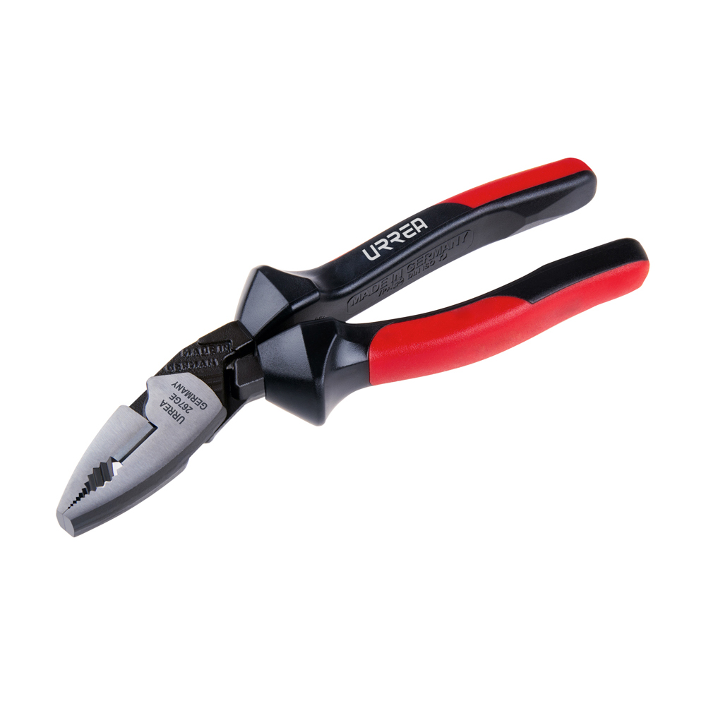 Pinza para electricista con mango bimaterial ergonómica alta palanca corte lateral de 7-1/