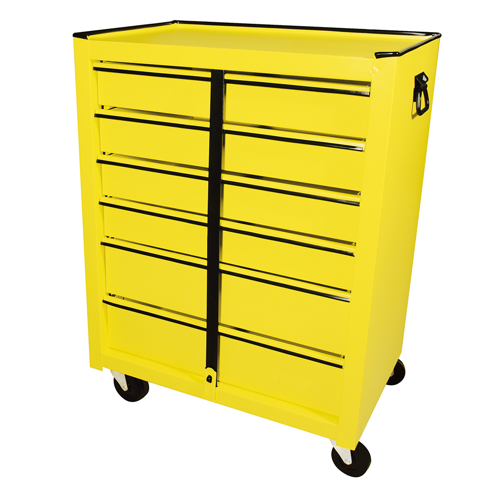 Gabinete móvil con 6 gavetas color amarillo 25"