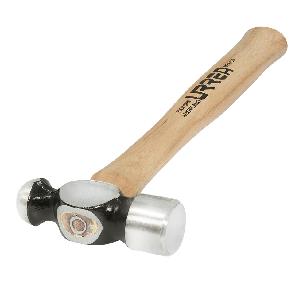 Martillo de bola maquinado con mango de madera de 12-3/8", 12 oz
