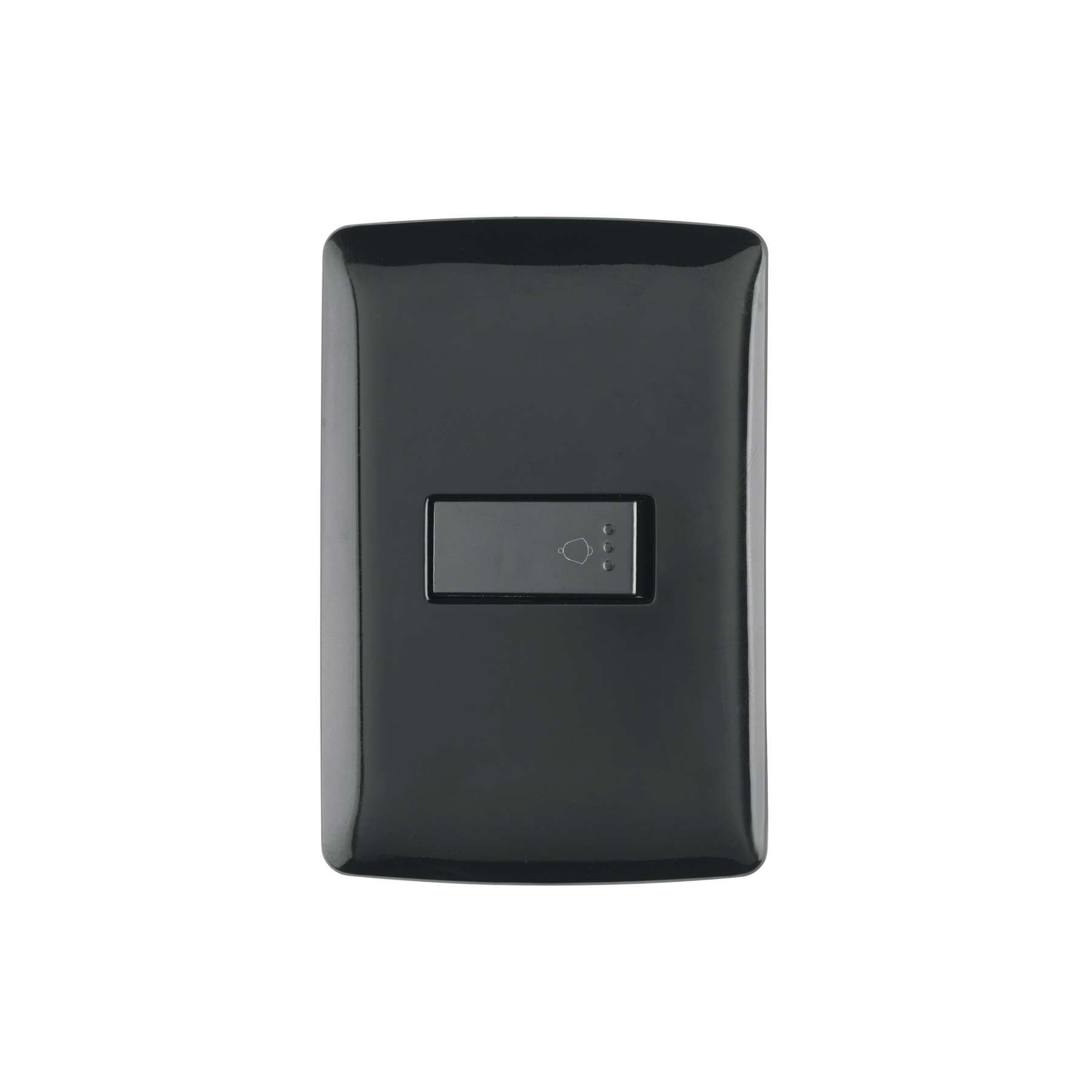 Placa armada con timbre, negro, línea Italiana, VOLTECK