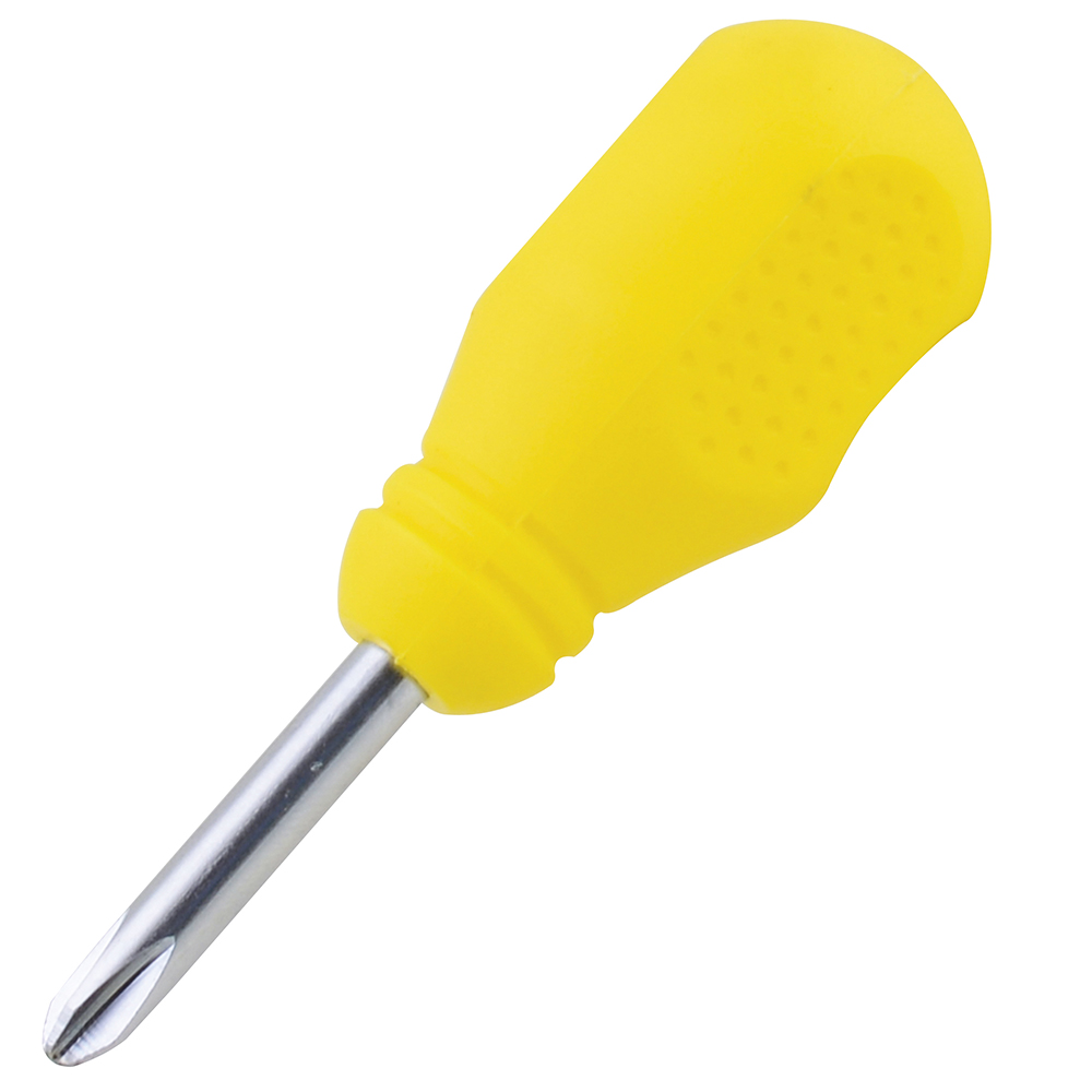 Destornillador con mango amarillo, tipo trompo punta Phillips #2 x 1-3/8"