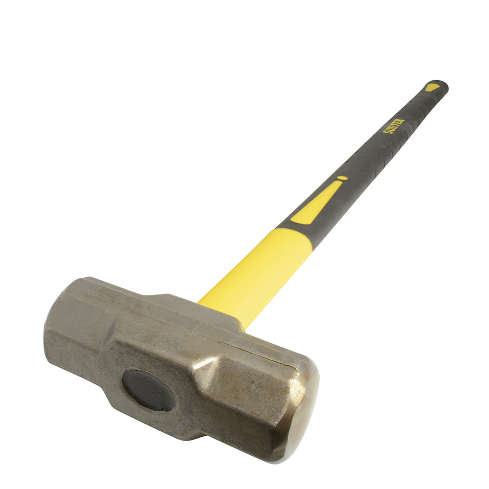 Marro octagonal cabeza forjada con mango largo de fibra de vidrio 36", 6 lb
