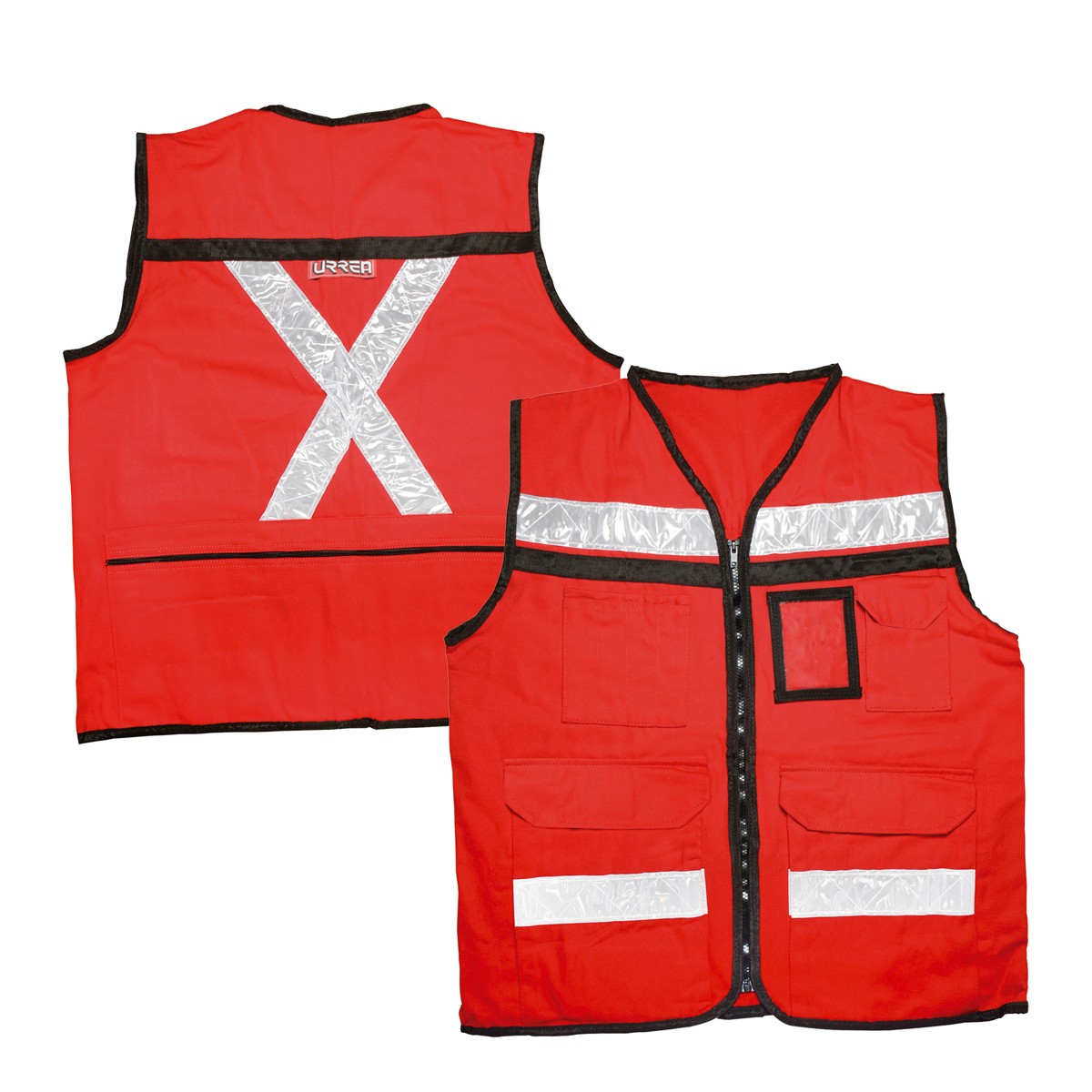 Chaleco de seguridad tipo supervisor abierto con reflejante rojo M