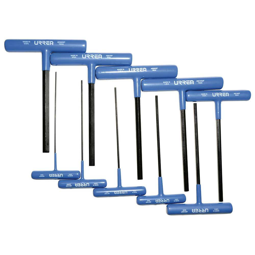 Juego de llaves hexagonales cortas tipo "T" ergonómicas, métricas, 10 piezas en blíster