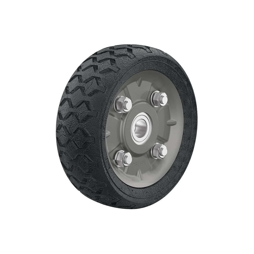 Rueda de hule sólido imponchable 6', doble balero, PRETUL