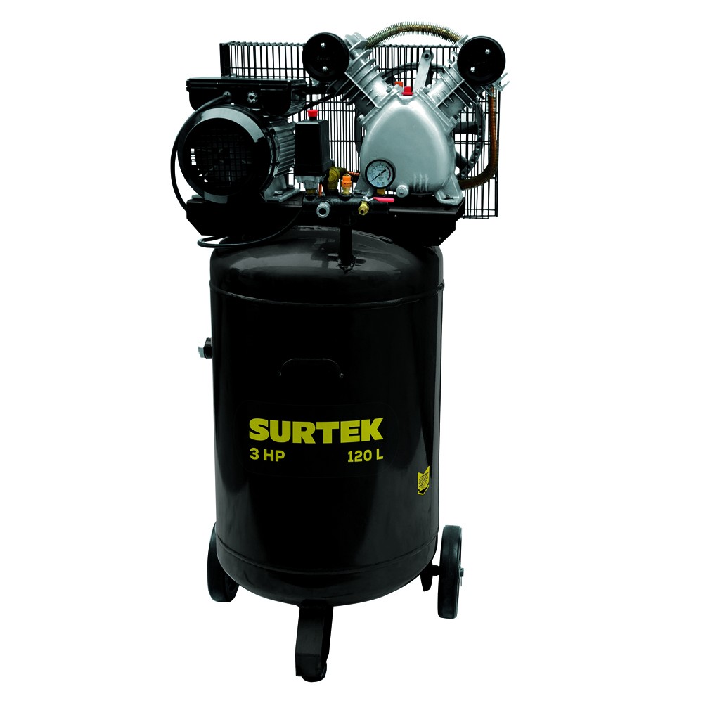 Compresor de aire eléctrico con transmisión de banda vertical 120 Lt, 3 HP, 127 V
