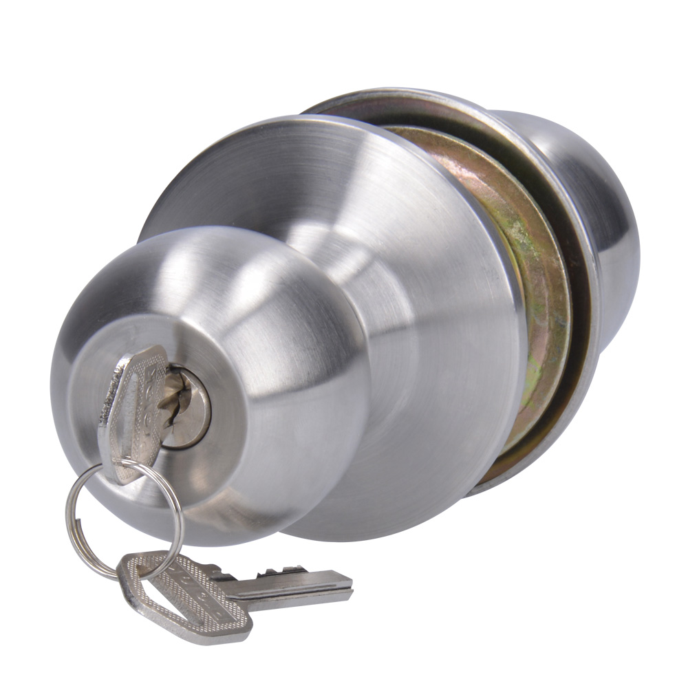 Pomo cilíndrico bola para constructora función entrada, acero inoxidable, llave std, caja