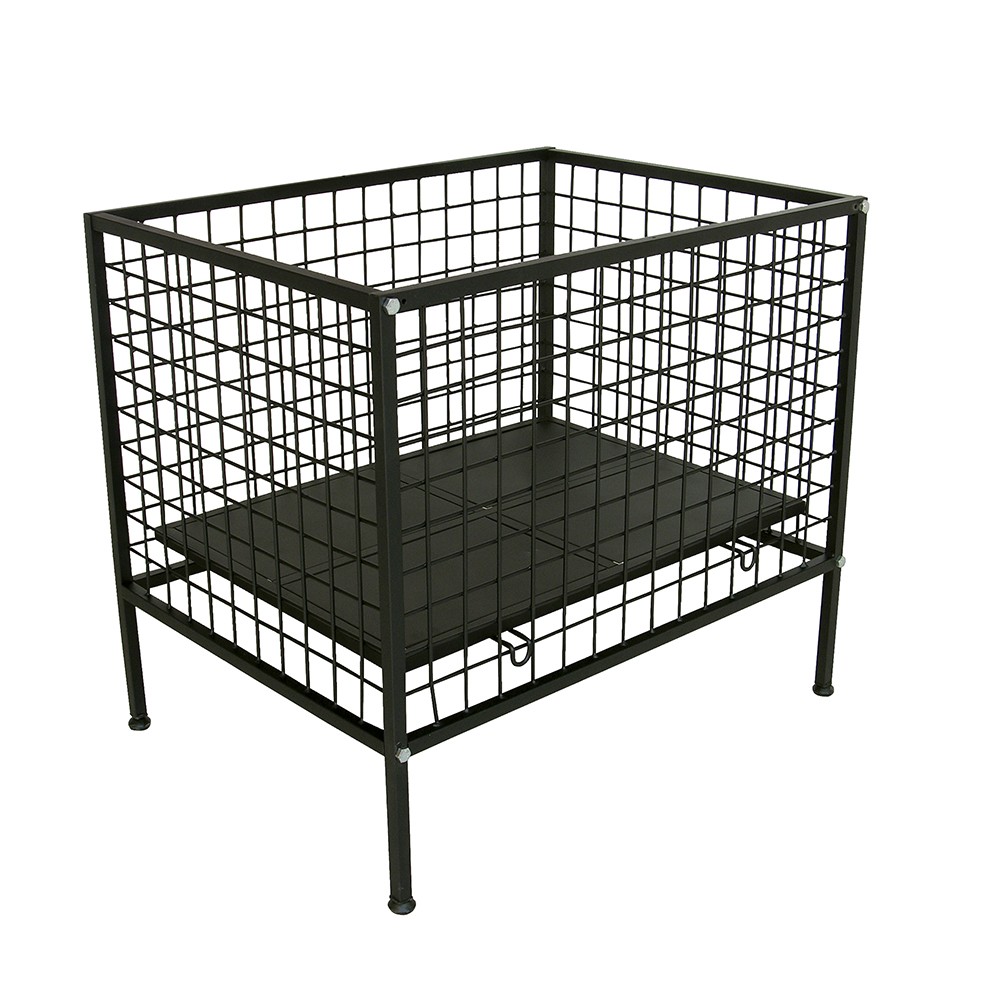 Botadero metálico negro 80 cm x 70 cm x 60 cm
