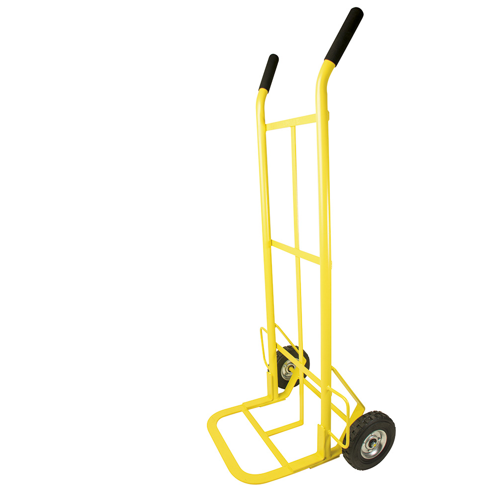 Diablo bodeguero con llanta sólida 8" color amarillo, capacidad 300 kg